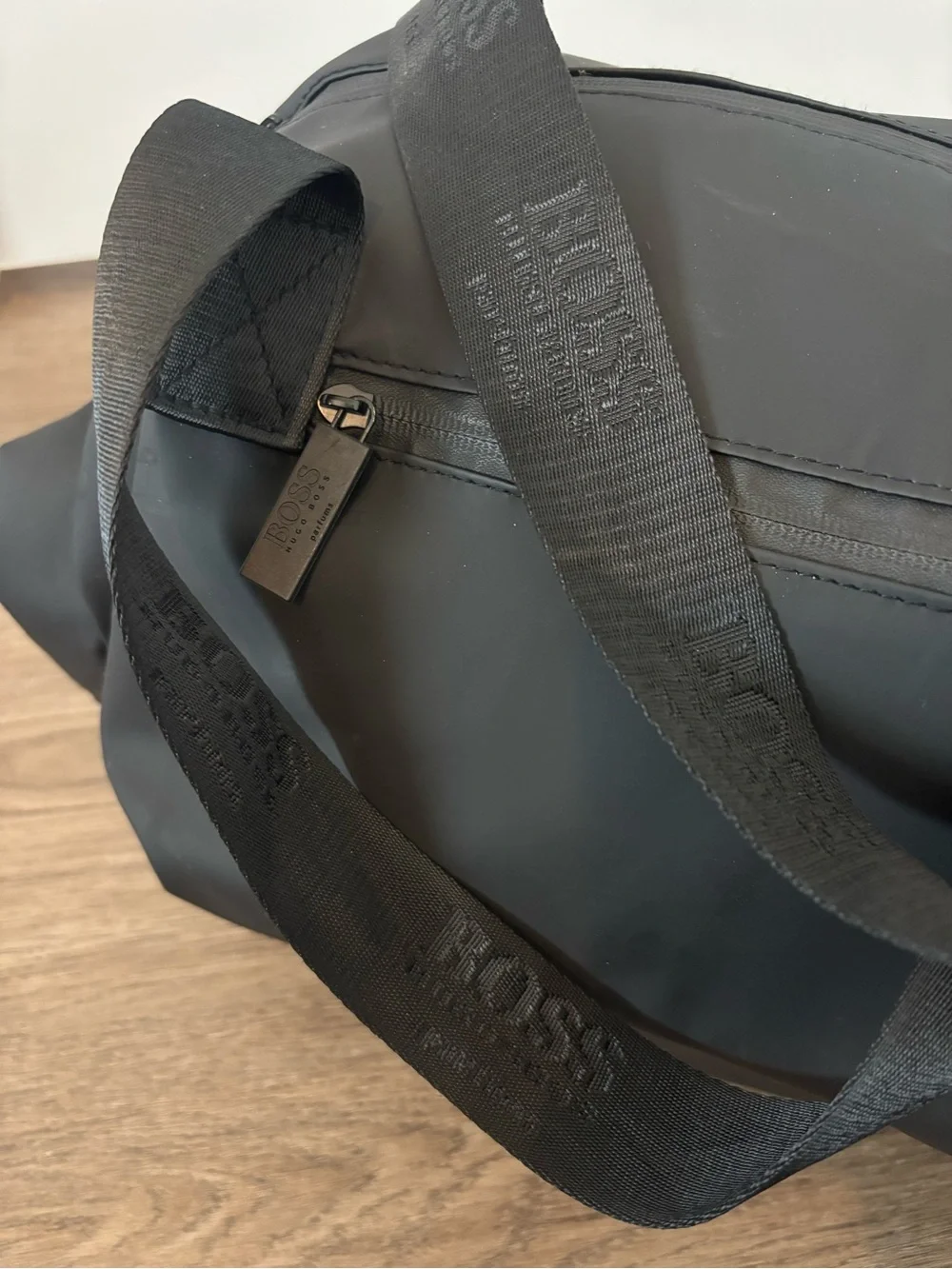 Hugo Boss Black Roll-Top Barell Duffle Soccer Sports Tote Bag